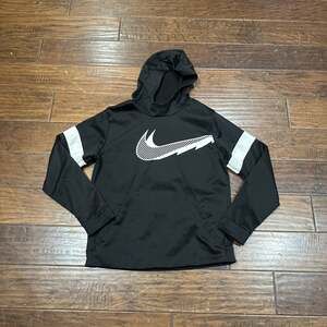 Nike Boys Therma-FIT Pullover Hoodie Black/White Size XL Boys